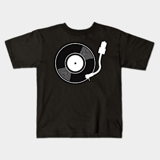 Record player turntable design with record Kids T-Shirt